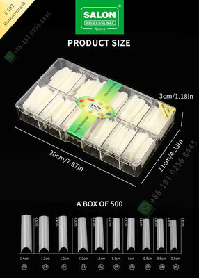 French/C Arc Lengthening Bamboo Natural False Nail Tips Half Tips Manicure Tip for Nail Art Salon