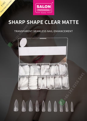 500pcs Sharp Shape Matte Lady French Style Artificial False Nails Half Tips and Full Cover False Nail