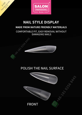 500pcs Sharp Shape Matte (No.5-9) Lady French Style Artificial False Nails Half Tips and Full Cover False Nail