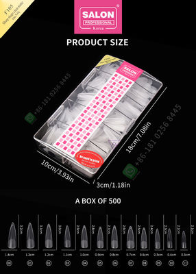 500pcs Sharp Shape Matte (No.5-9) Lady French Style Artificial False Nails Half Tips and Full Cover False Nail
