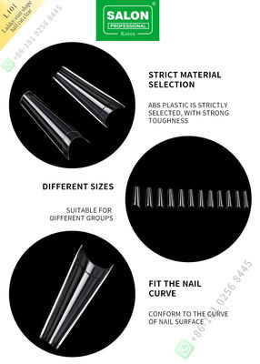 Ladder/Stair Shape Half Cut False Nail French Style Artificial Nail Tips Fake Nail