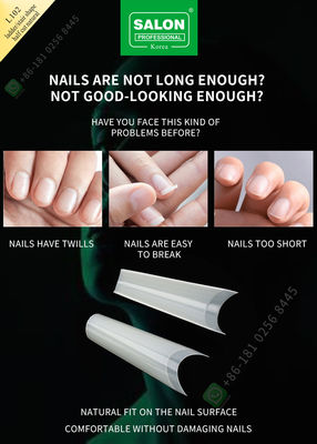 Ladder/Stair Shape Half Cut False Nail French Style Artificial Nail Tips Fake Nail