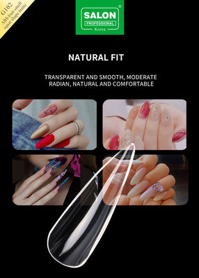 Professional ABS Sharp Shape Fake Nails Full Clear Acrylic False Nail Tips 12 Sizes For Home DIY