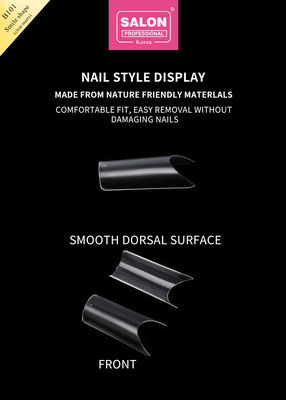 Artificial Fingernails ABS Clear Color 500 Pieces Easy Application False Nails For Salon Nail Art