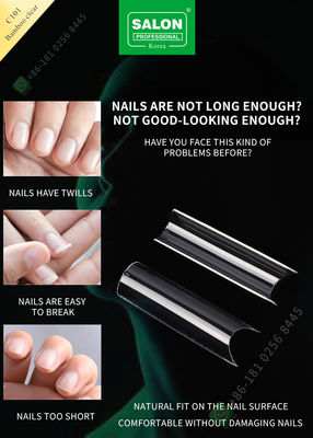 French/C Arc Lengthening Bamboo Clear False Nail Tips Manicure Tip for Nail Art Salon