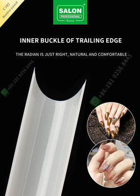 French/C Arc Lengthening Bamboo Natural False Nail Tips Half Tips Manicure Tip for Nail Art Salon