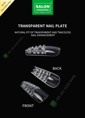Traceless Pieces Half Cover False Nail Tips Glass Ladder Shape For Art Salon