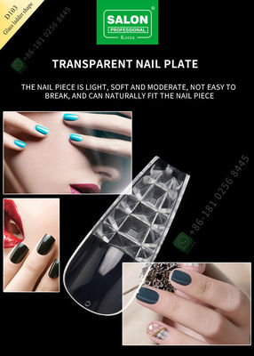 Traceless Pieces Half Cover False Nail Tips Glass Ladder Shape For Art Salon