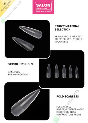 500pcs Sharp Shape Matte (No.5-9) Lady French Style Artificial False Nails Half Tips and Full Cover False Nail