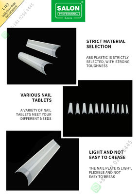 Ladder/Stair Shape Half Cut False Nail French Style Artificial Nail Tips Fake Nail