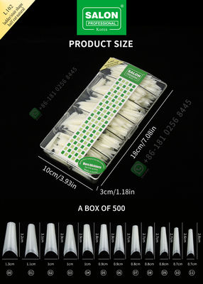 Ladder/Stair Shape Half Cut False Nail French Style Artificial Nail Tips Fake Nail