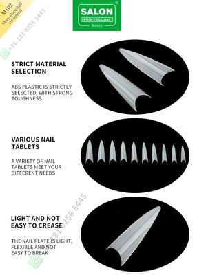Sharp Drops Shape Half Cut False Nail French Style With ABS Fake Nail