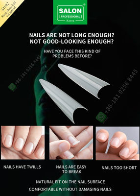 Sharp Drops Shape Half Cut False Nail French Style With ABS Fake Nail