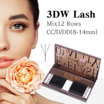 3D W-Shaped False Eyelash Extensions CC/D/DD Curl Natural Thick Style 12 Rows Extra Thick Cosplay Lashes