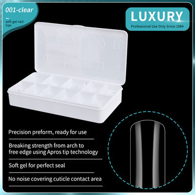 Luxury Clear Soft Gel Nail Tips Square Shape False Nails For Nails Extension