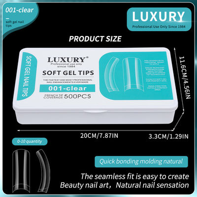 Luxury Clear Soft Gel Nail Tips Square Shape False Nails For Nails Extension