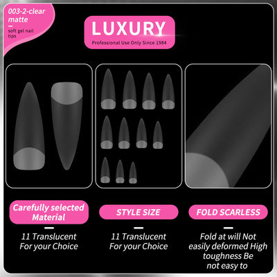 500pcs Luxury Clear Matte Sharp Shape False Nails For Nail Art