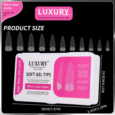 500pcs Luxury Clear Matte Sharp Shape False Nails For Nail Art