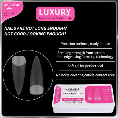 500pcs Luxury Clear Matte Sharp Shape False Nails For Nail Art