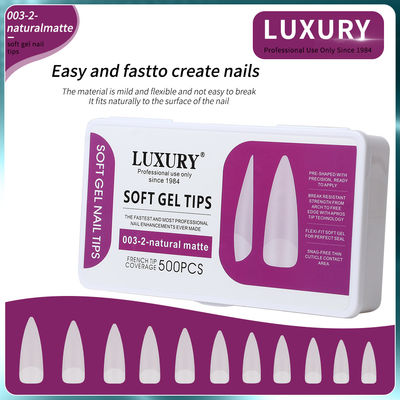 500pcs/Box Professional Natural Matte Sharp Shape Fake Nails For DIY Manicure