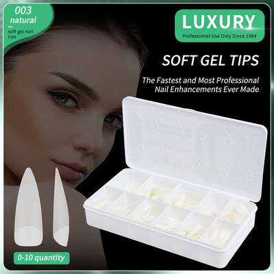 Natural Color Acrylic Nail Tips Medium Sharp-shaped False Nails For Nail Extension
