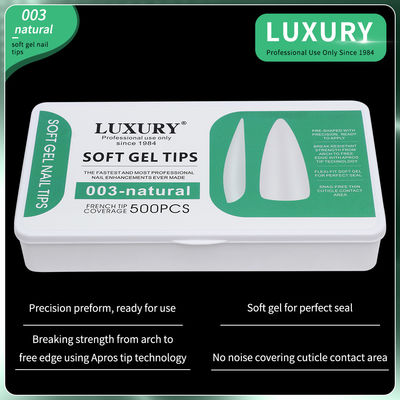 Natural Color Acrylic Nail Tips Medium Sharp-shaped False Nails For Nail Extension