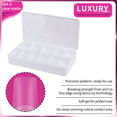 Nail Tips Set Full Cover Square Shapes Clear Matte False Nails For DIY Manicures
