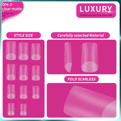Nail Tips Set Full Cover Square Shapes Clear Matte False Nails For DIY Manicures