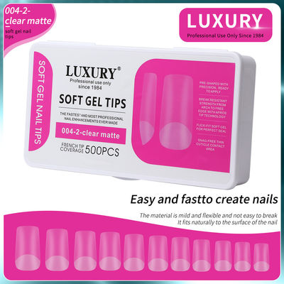 Nail Tips Set Full Cover Square Shapes Clear Matte False Nails For DIY Manicures