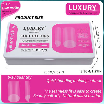 Nail Tips Set Full Cover Square Shapes Clear Matte False Nails For DIY Manicures
