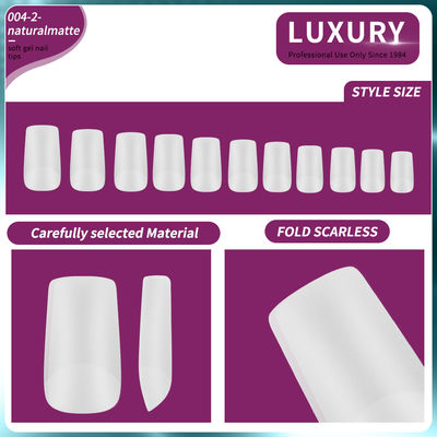 500pcs/Box  Natural Matte Square Nail Tips Full Cover Acrylic Artificial Nails