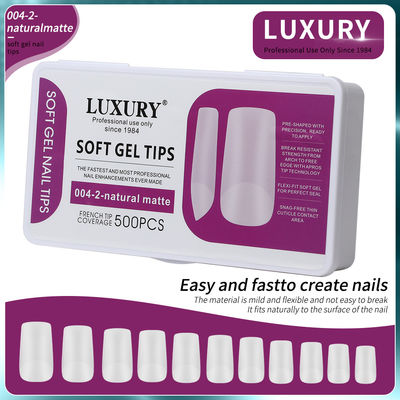 500pcs/Box  Natural Matte Square Nail Tips Full Cover Acrylic Artificial Nails
