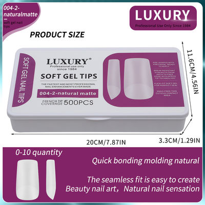 500pcs/Box  Natural Matte Square Nail Tips Full Cover Acrylic Artificial Nails