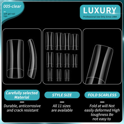 500Pcs/Box Square Shape Fake Nails Clear Full Cover False Nail Tips For Women