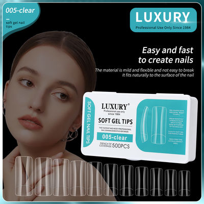 500Pcs/Box Square Shape Fake Nails Clear Full Cover False Nail Tips For Women
