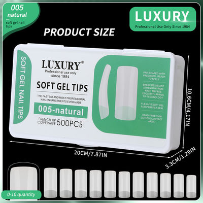 500pcs/Box Medium Square Press On Nails False Nails Natural Full Cover Fake Nails For Women