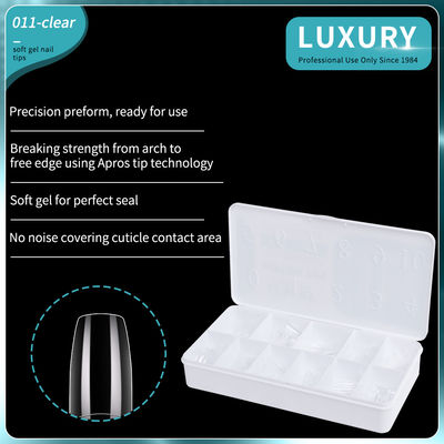 500pcs/Box Fake Nails Clear Half Cover Square False Nail Tips For Women