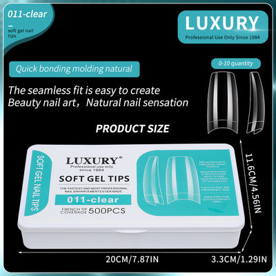 Acrylic Fake Nail Tips Square False Nails Half Cover Press On Nails For Nail Art Design Manicure Tools