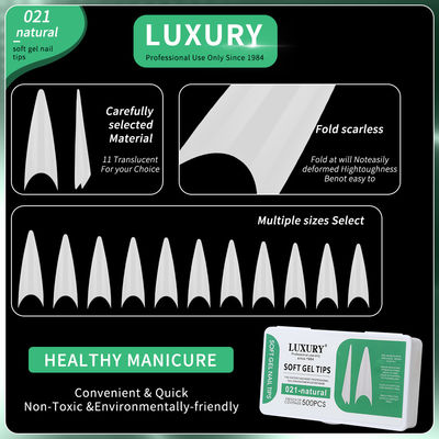 Long Stiletto Shape False Nails Tips Set Press On Nails Seamless Half Cover DIY Nail Extensions