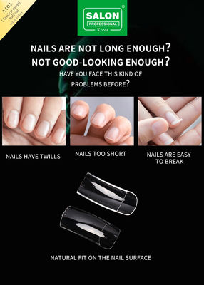 Custom Logo Nail Quick Building Extension Tool Full Cover Long Clear False Nail Tips Artificial Fingernails