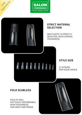 Professional Nail Full Cover Clear ABS Eagle Mouth Clear In 12 Sizes For DIY Manicures Salon