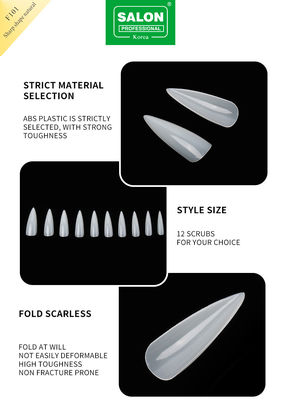 Long Stiletto Nail Tips Full Cover Natural Color Fake Nails With Box For Nail Salons