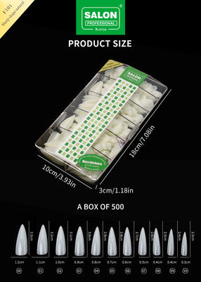 Long Stiletto Nail Tips Full Cover Natural Color Fake Nails With Box For Nail Salons
