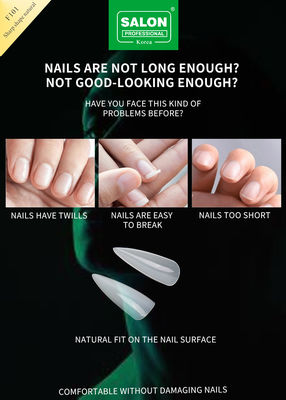 Long Stiletto Nail Tips Full Cover Natural Color Fake Nails With Box For Nail Salons