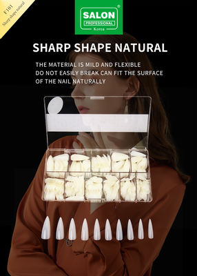Long Stiletto Nail Tips Full Cover Natural Color Fake Nails With Box For Nail Salons