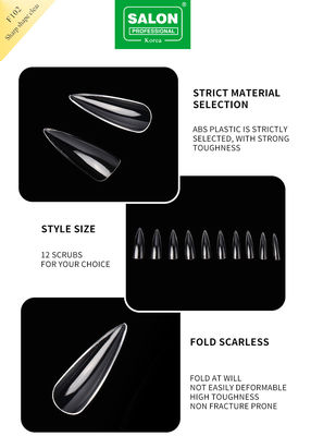 Long Soft Gel Almond On Nail 12 Sizes Sharp Shape Acrylic Nail Tips For Nail Extensions