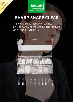 Long Soft Gel Almond On Nail 12 Sizes Sharp Shape Acrylic Nail Tips For Nail Extensions