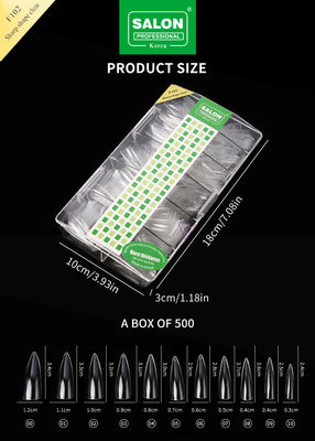 Long Soft Gel Almond On Nail 12 Sizes Sharp Shape Acrylic Nail Tips For Nail Extensions