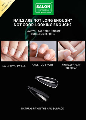 Long Soft Gel Almond On Nail 12 Sizes Sharp Shape Acrylic Nail Tips For Nail Extensions