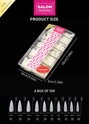 Long Stiletto Nail Tips Full Cover Fake Nail Tips with Box Natural Matte False Nails